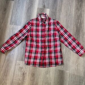 Allison Daley Vibrant Red Plaid Button-Down Shirt